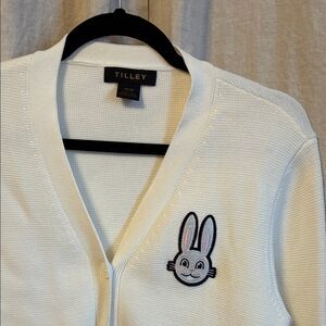 Tilley Cream Cardigan with Bunny Patch
